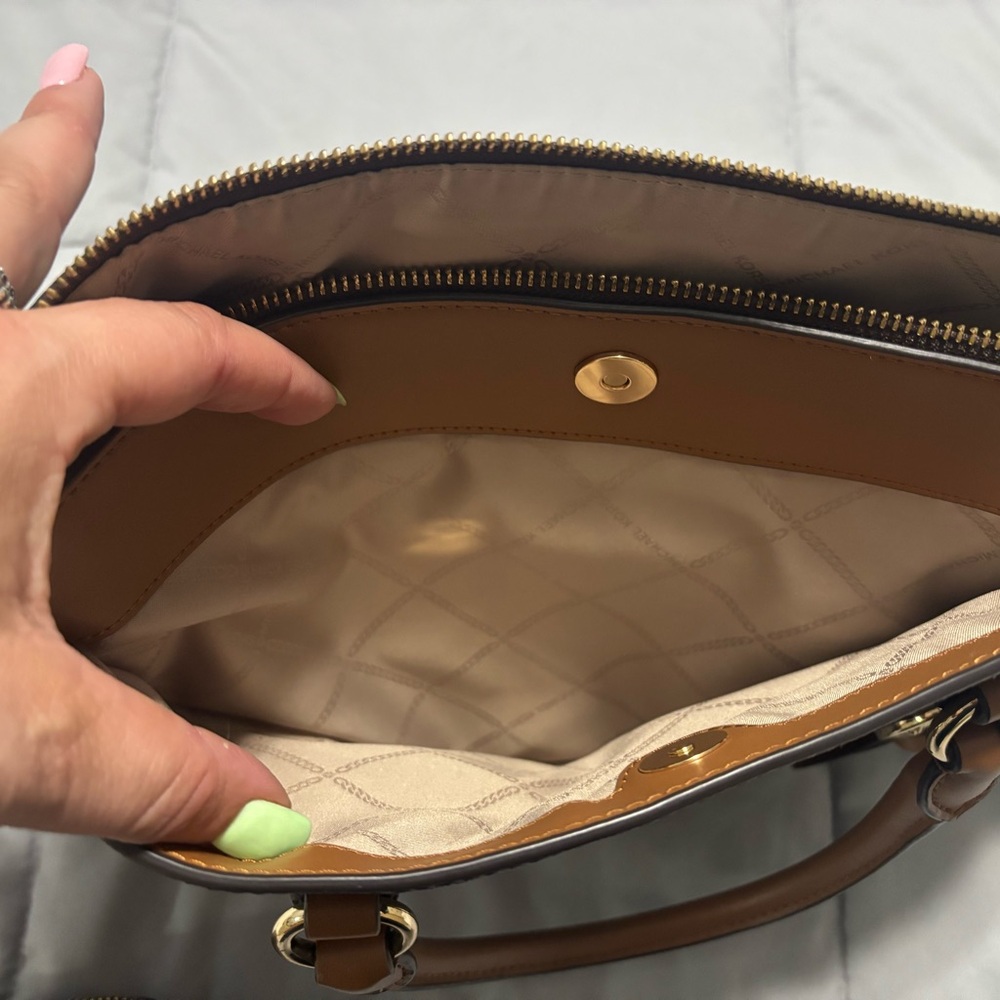 Michael Kors Brown Shoulder Bag with Signature Monogram - Picture 3 of 5